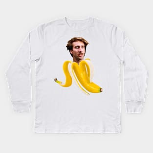 Nicholas cage banana Kids Long Sleeve T-Shirt